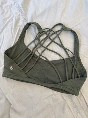 lululemon athletica Free to Be Wild  Sports Bra in Olive